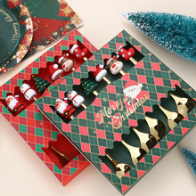 跨境圣诞勺叉套装 甜品勺咖啡勺卡通公仔圣诞老人勺叉礼品套装