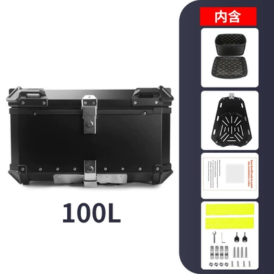 Motorcycle trunk: 38L side box waterproof - 100l-flat-black