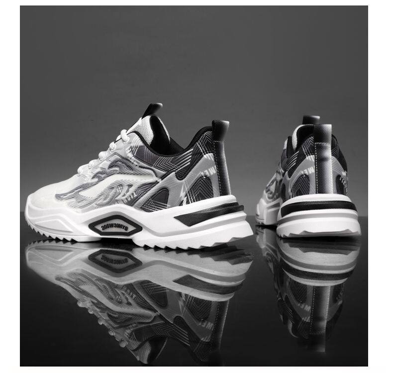 Giày thể thao nam sneaker lưới thoáng khí phối màu, đế thấp 3 cm — 3529 xanh da trời, 3529 đen trắng chi tiết 12