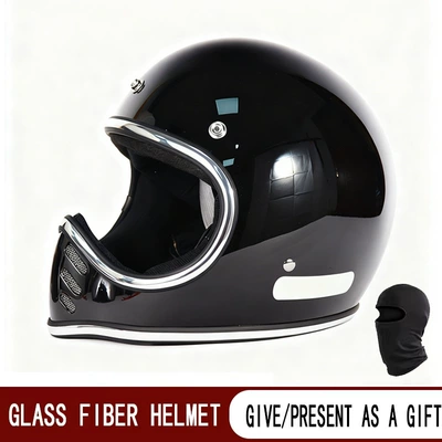 Motosiklet kaskı (dəbilqə) — Helmet Retro Cruiser Rider - fiberglass-black-m