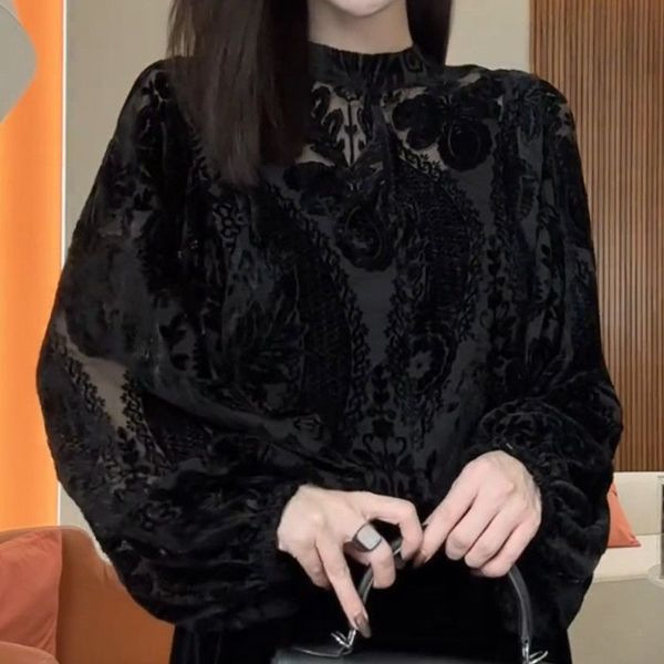 One Two-Wear Early Autumn New Hollow-Out Jacquard Shirt 2024 New Loose Slim Thin Breathable Lace Top One Two-Wear Early Autumn New Hollow-Out Jacquard Shirt 2024 New Loose Slim Thin Breathable Lace Top