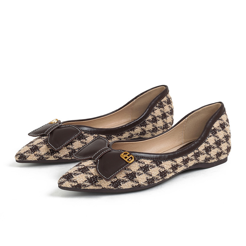 Shallow Mouth Pointed Toe Hidden Heel Flat Shoes For Women Versatile Bowknot Youthful Style Internet Celebrity_vogvips.com