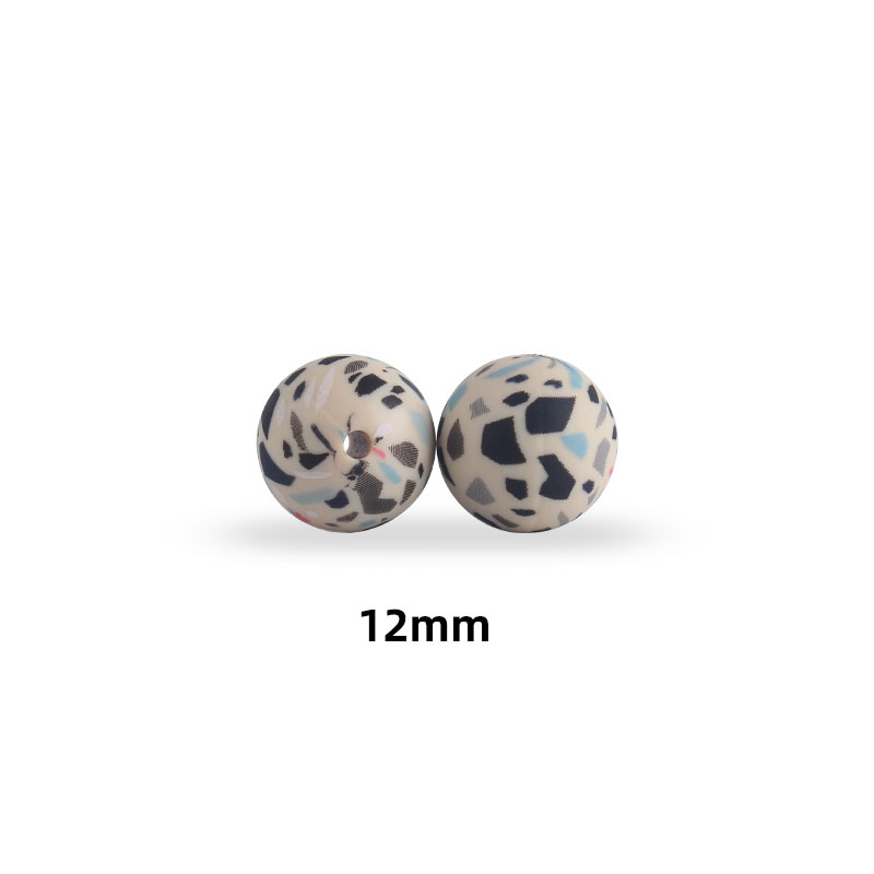 12mm y 15mm leopardo granos de silicona grado alimenticio DIY joyería collar cadena chupete mordedor pulsera Accesorios