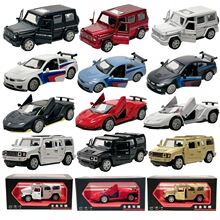 惯性回力合金车仿真1比36模型双开门越野车奔驰宝马玩具小汽车