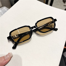 韩版超轻太阳镜橘色茶色墨镜长方形小框潮酷眼镜潮流男女街拍