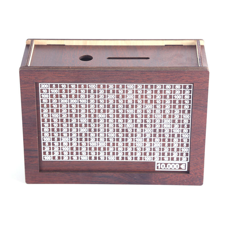 国境を越えた爆金Money Box with Counter木製貯金箱小銭貯金箱木製工芸品|undefined