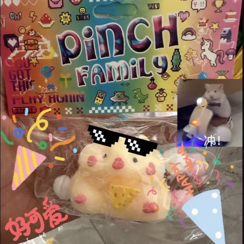 Gatito queso rebote lindo descompresión gato gato descompresión grueso juguete para estudiantes pequeño libro rojo mismo barro