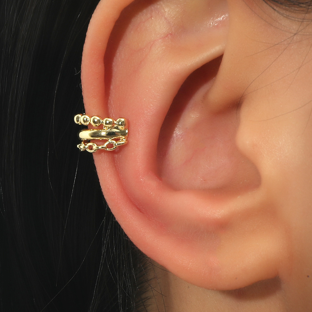 Mode Mehrschichtige Perlenkette C-förmige Ohrringe Großhandel display picture 2