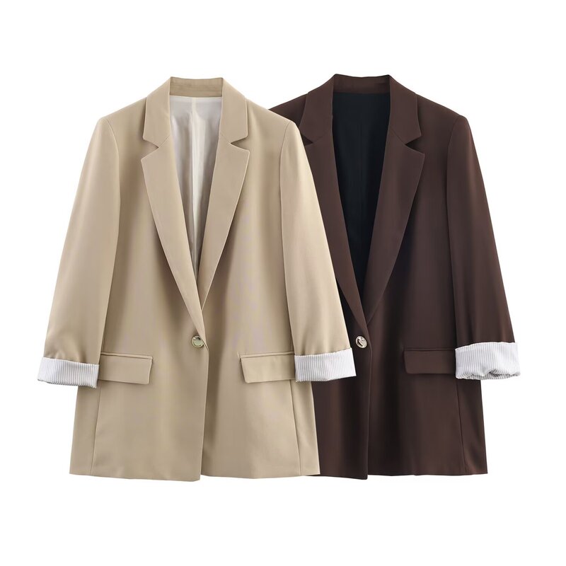 Cross-Border 2025 New Autum Fashion Versatile Elegant Waist Slimming Look Printed Cuff Suit Jacket 8195572 Cross-Border 2025 New Autum Fashion Versatile Elegant Waist Slimming Look Printed Cuff Suit Jacket 8195572