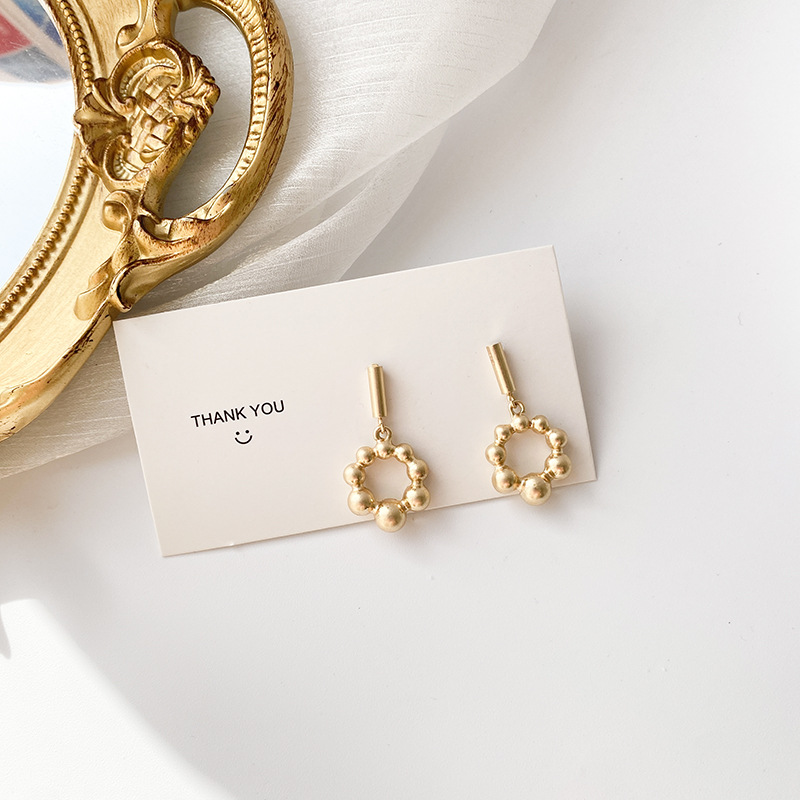 Retro geometric metal earrings