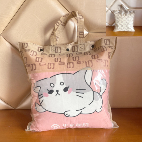 Universal Pillow Gift Bag with Plain Color Non-woven Visible Packaging Pillowcases Pillow Blanket Usable Bag Gift Bag