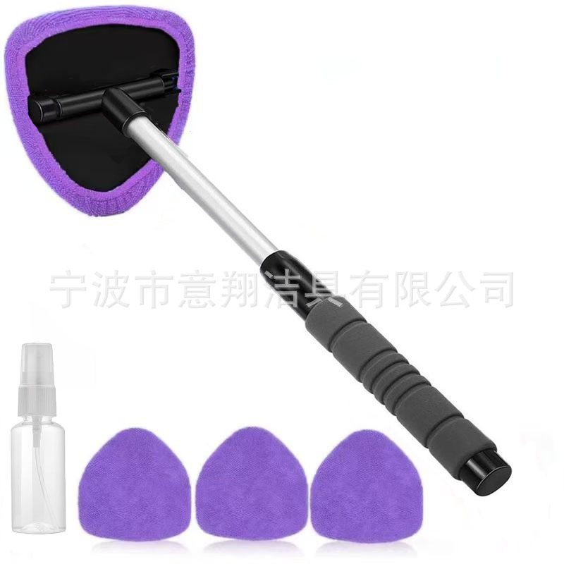 Car cleaning tools: Qìchē Car Windshield Cleaning - 1-set-b-style-eva-cover-4-purple-cloth-covers-100ml-bottle