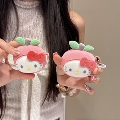 植绒桃子KT猫适用AirPods Pro保护壳1/2代苹果蓝牙耳机套AirPods4