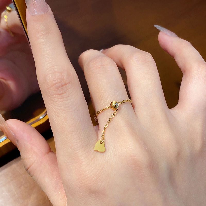 Rectangle Pattern Casual Simple Style Rectangle Titanium Steel Zircon Rings In Bulk