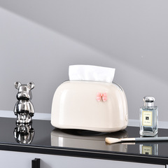Cream style tissue box plastic living room high-end tissue box bathroom bedroom high-value desktop car paper tissue box