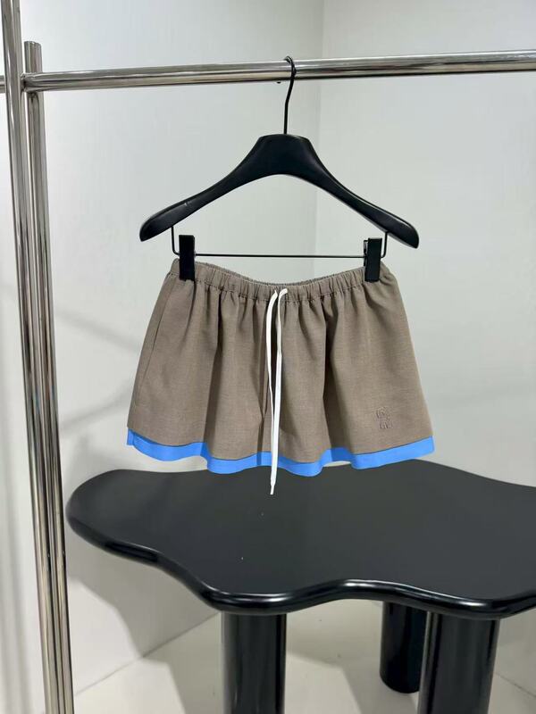 南油女装M家25夏季新款撞色学院风抽绳包臂半身裙女短裙百搭显瘦|undefined
