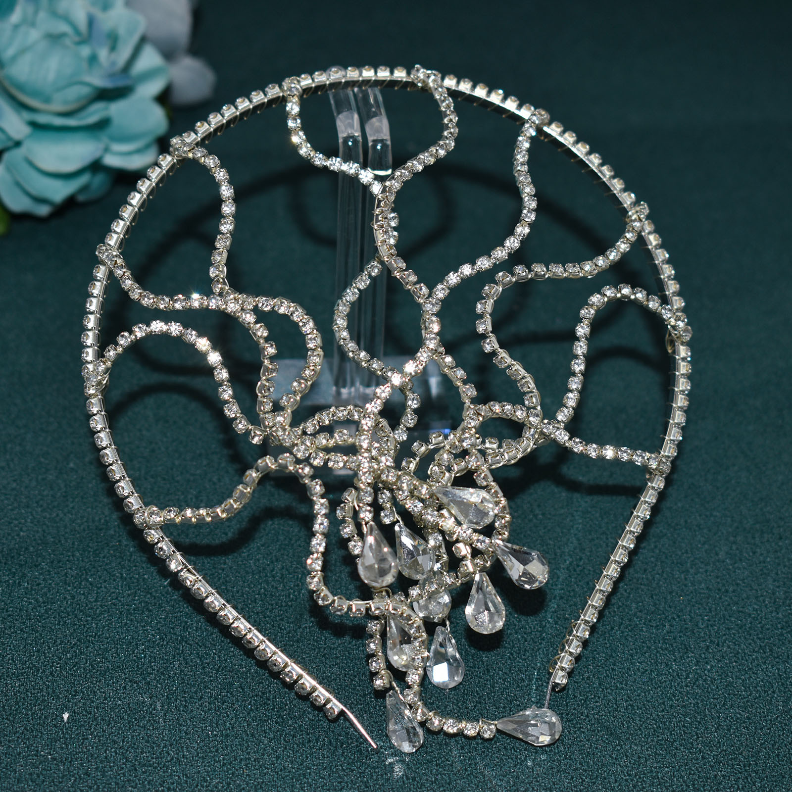 30g Weight Hair Band Hair Accessories Type Rhinestones Inlay Material 1 Piece Quantity Iron Material Leaf Pattern All Seasons Season Women's Gender Elegant, Glam, Bridal Style Elegant Glam Bridal Women's Leaf Rhinestone Crown Jewelry Headband 19