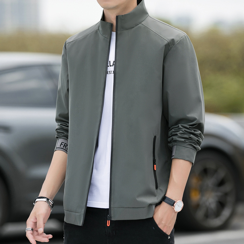 Primavera y otoño chaqueta de los hombres casual stand collar chaqueta suelta de deportes los hombres jóvenes y de mediana edad Fábrica de la chaqueta al por mayor