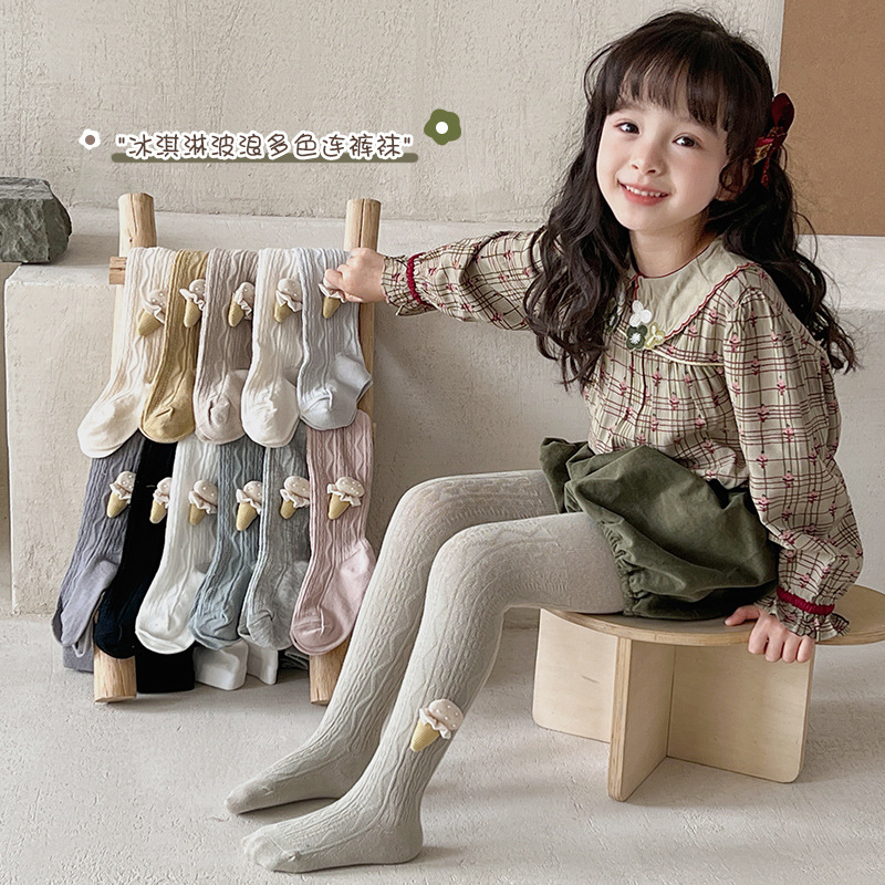 Wholesale Girls' Leggings Spring and Autumn Children's Underwear Baby Leggings White Cartoon Ankle Socks