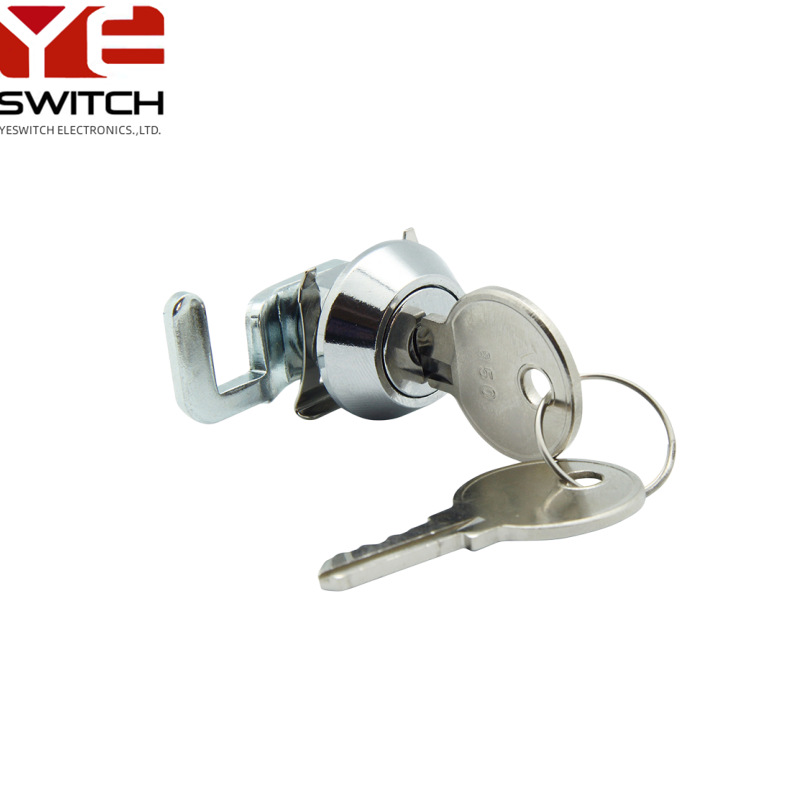 台湾枼诚高品质挡片锁电源锁机械开关锁复位16MM钥匙开关金属开关