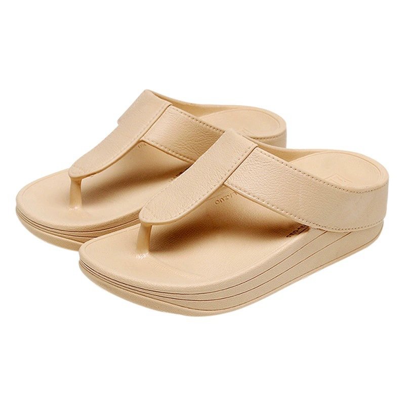 Шлепанцы, женская летняя верхняя одежда, Нескользящие водонепроницаемые приморские шлепанцы на толстой подошве, повышающие качество, 2023, новые шлепанцы на танкетке на толстой подошве
