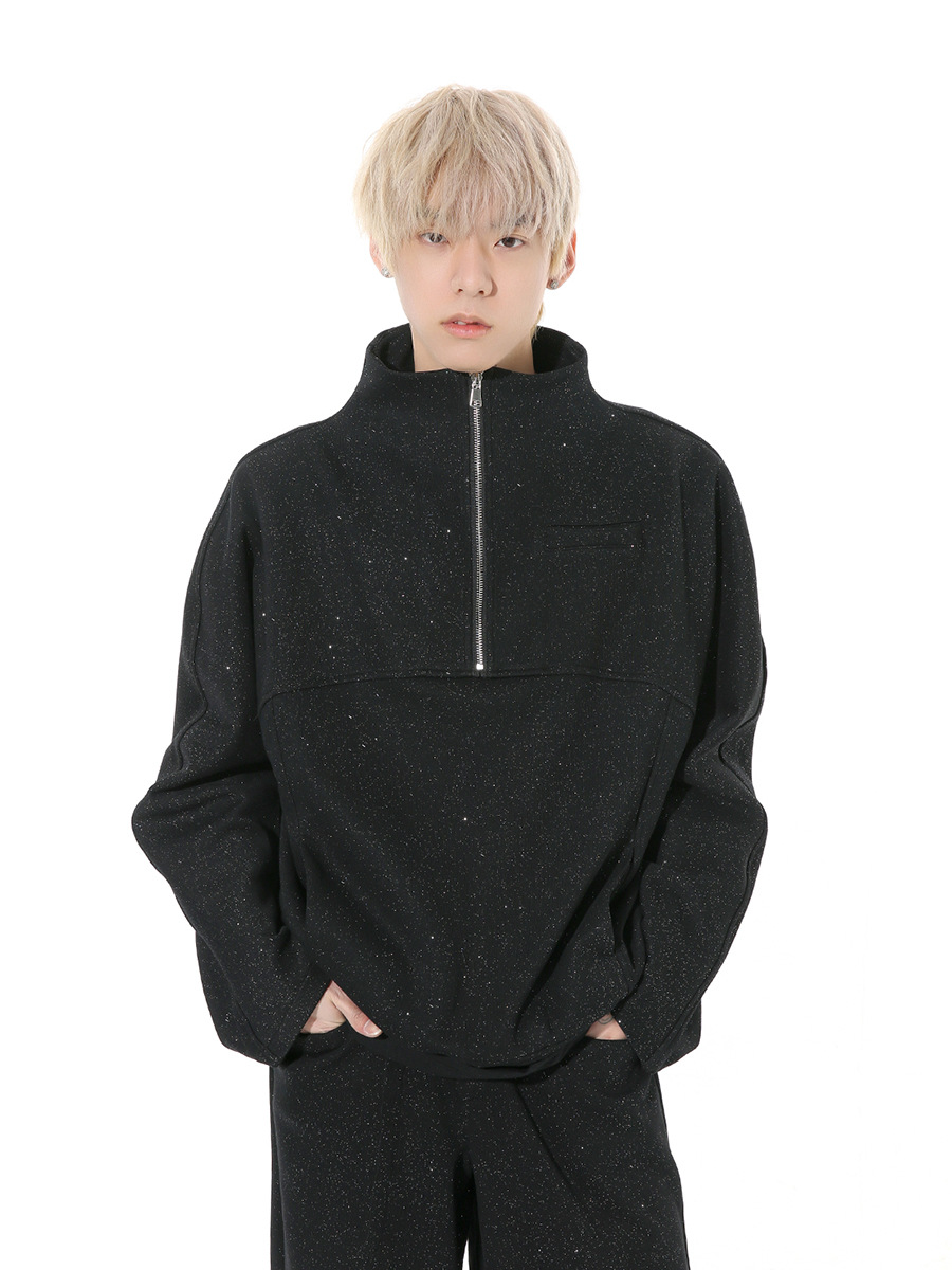 Mtlclothes ropa de Hombre | 2024 primavera nuevos deportes estilo casual media cremallera diseño suéter traje