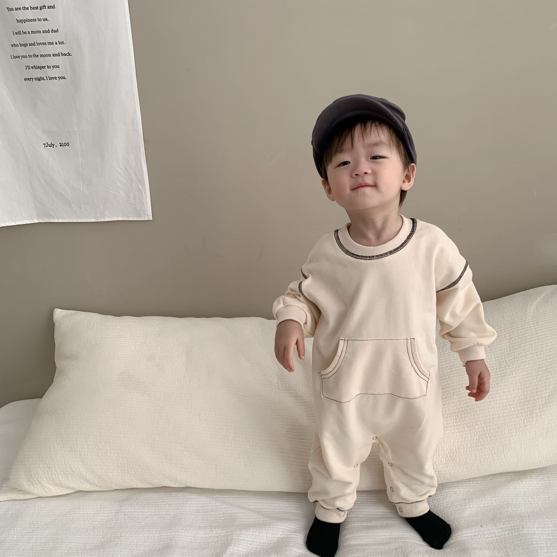 Ropa de otoño para bebés y niños pequeños, peleles para bebés, ropa de otoño, ropa infantil estilo coreano, pelele nuevo para bebé otoño 2025.