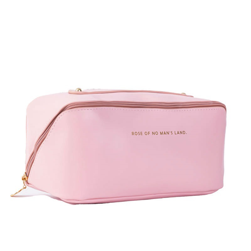Bolsa de cosméticos 2022 nueva gran capacidad ins estilo bolsa de almacenamiento de cosméticos PU de cuero portátil de viaje bolsa de lavado en stock