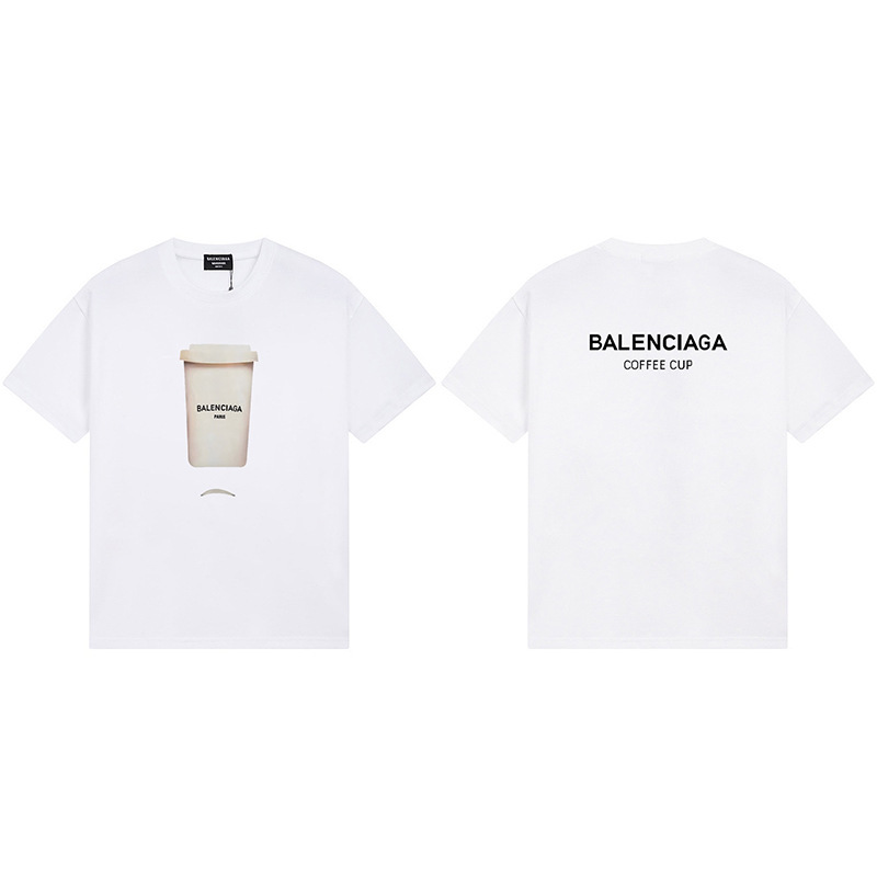 パリハイバージョンBファミリーTシャツ25s春夏新作ヘビーコットンラウンドネック半袖Tカジュアル万能男女同型|undefined