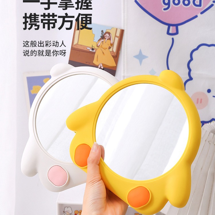 Espejo de maquillaje de plástico con diseño de pollito, espejo de dibujos animados para escritorio, espejo de pared para baño, espejo de tocador con diseño de gallina para dormitorio
