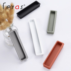 衣櫃內抽屜拉手嵌入式黑色現代簡約開槽暗裝內嵌式櫥櫃門隱形把手