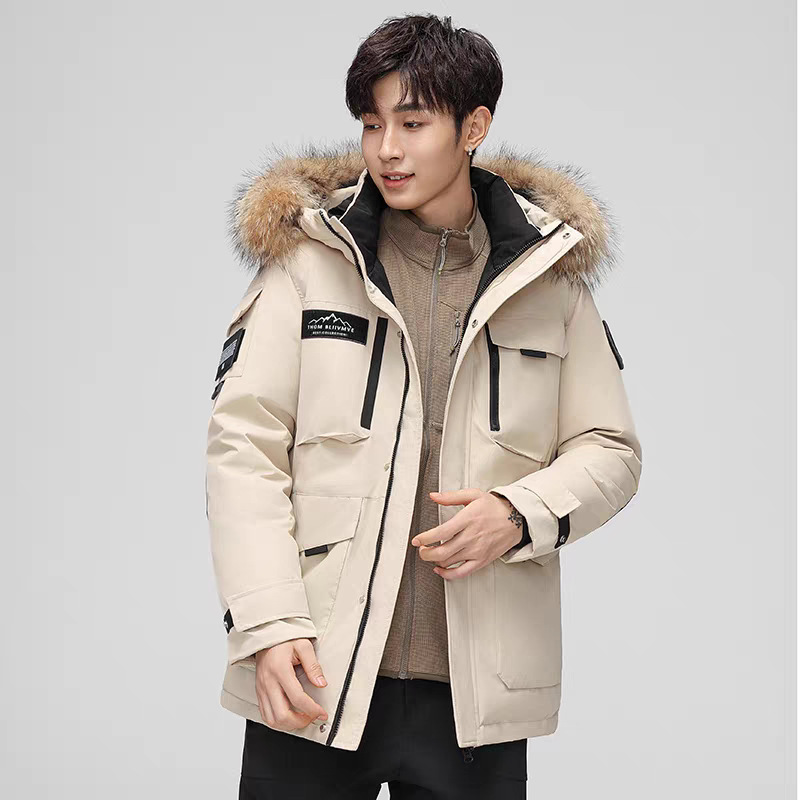 High quality outdoor duck jacket with light couple style down jacket, unisex style, big fur collar, hot selling_voghion.com