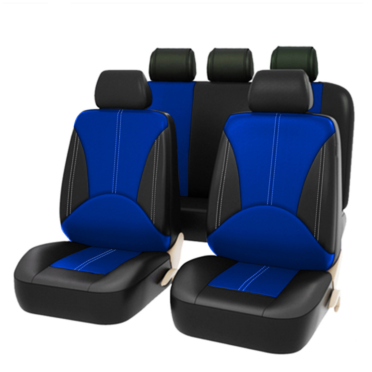 Source Factory Pu Spliced Leather Car Seat Covers for Export, Amazon Cross-Border Exclusive Supply, Universal for Automobiles, Waterproof and Dustproof