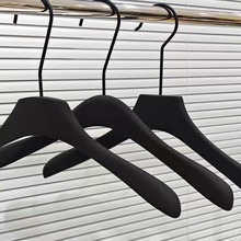 服装店手感漆衣架男装女装无痕衣挂裤架哑黑橡木色胡桃色实木衣架