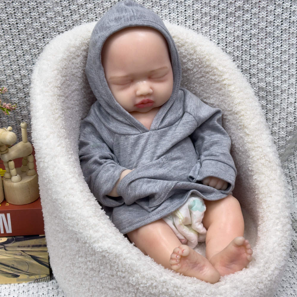 Muñeca de regeneración muñeca simulación muñeca bebé recién nacido lindo sólido 45cm pesado silicona suave estiramiento
