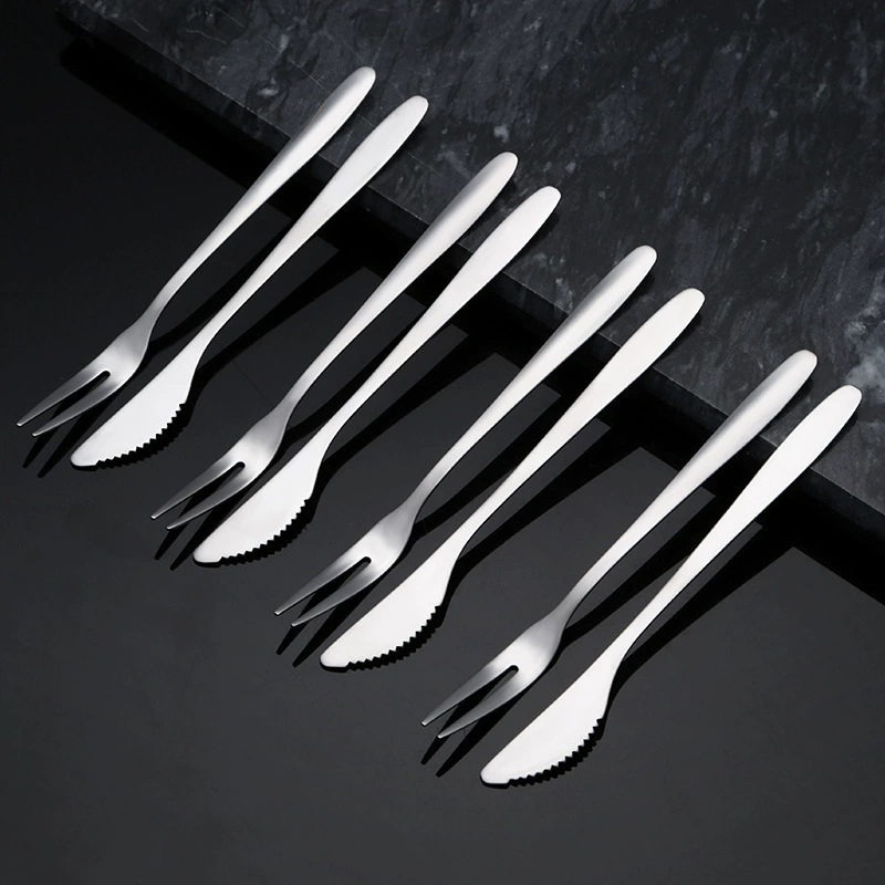 Набор ножей и вилок Mooncake, подарочная посуда на фестиваль середины осени, вилка для лунного пирога, бытовая простая вилка для фруктов с двумя зубцами