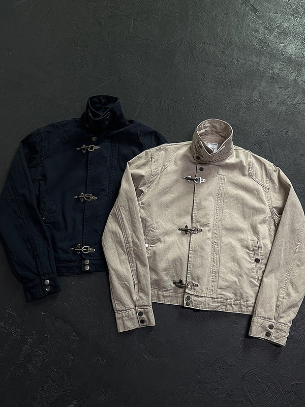 High-End Stand-Up Collar Motorcycle Style Shoulder Pad Jacket for Men, Korean Style Trendy Brand, Loose and Handsome Design, Niche Short Jacket