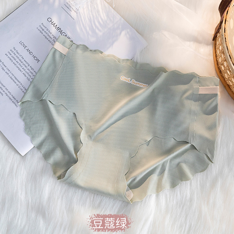 Ropa interior de seda de hielo sin costuras mujeres antibacteriano verano fino damas verano transpirable nuevo estilo caliente moda chica siete paquetes