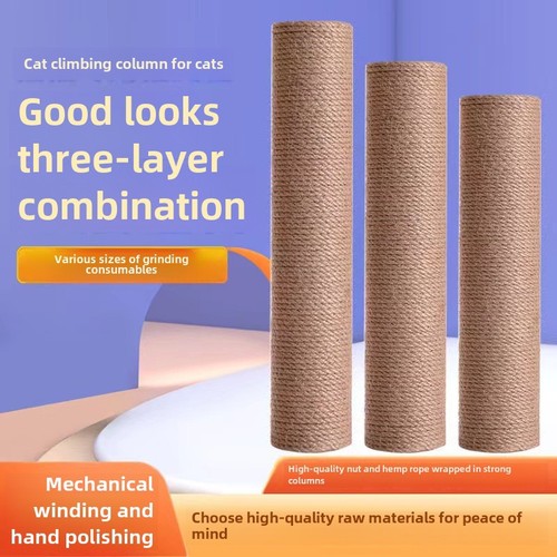 Sisal Cat Scratching Post DIY, Vertical Cat Climbing Frame with Wear-Resistant Jute Replacement Posts for Home Use