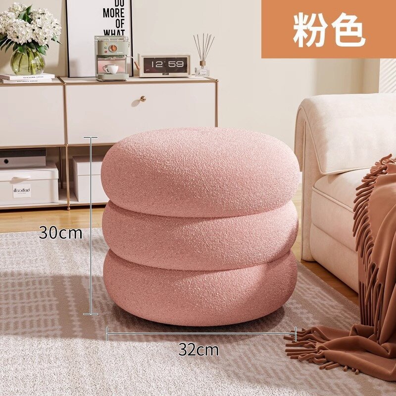 小さい腰掛けの家庭用クリーム風の客間の丸い腰掛けのソファーの腰掛けの低い腰掛けは家に入って靴の腰掛けを換えます。|undefined