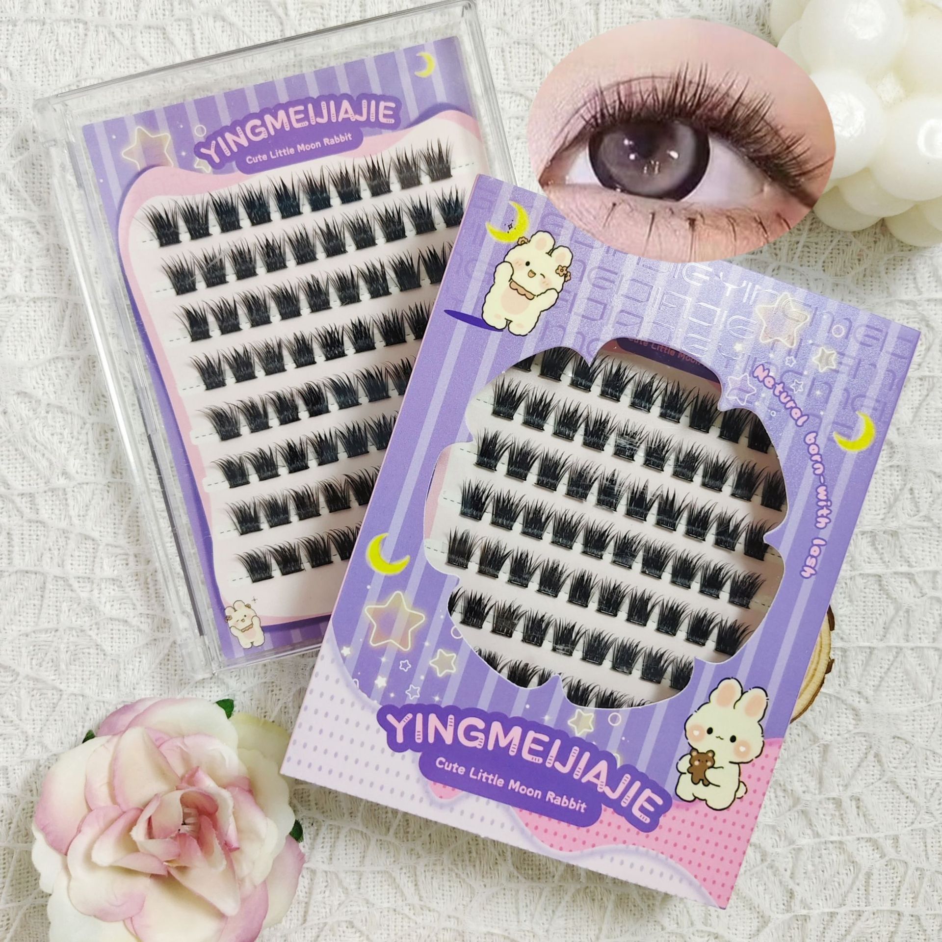 Transfronterizos falsas pestañas caja de regalo empaquetado ocho filas YF26 pestañas animadas naturales adecuadas para el juego de roles sin pegamento falsas pestañas