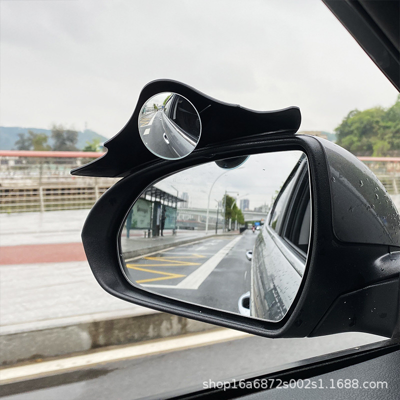 跨境汽车后视镜雨眉小圆镜一体反光镜盲点镜倒车镜遮挡雨板神器