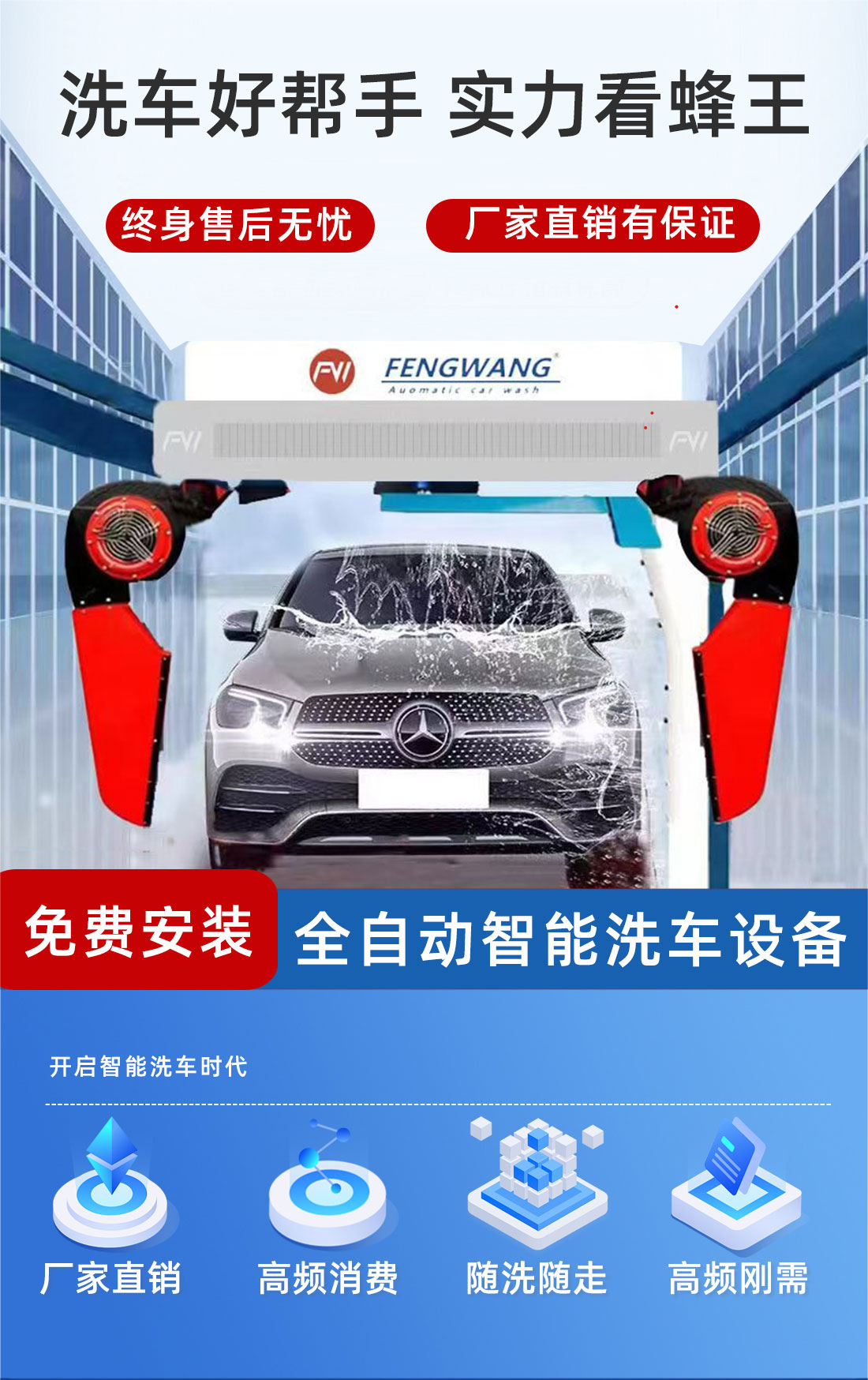 Shanghai Bee King 24-Hour Unattended Fully Automatic Car Washing Machine Commercial Contactless High-Pressure Foam All-In-One Machine