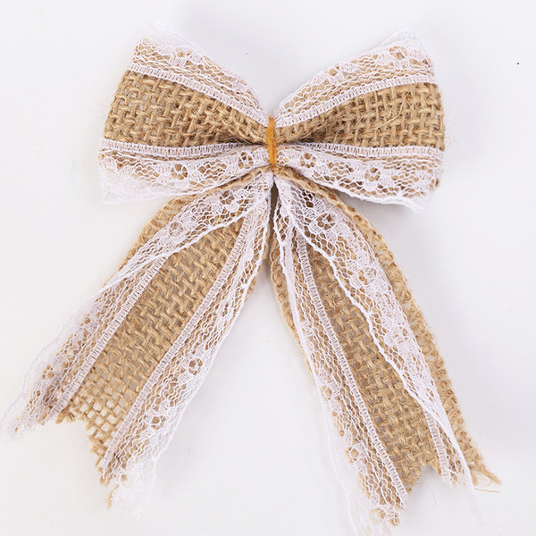 Cross-border Amazon Christmas bow Dowel lace sackcloth bow Christmas…