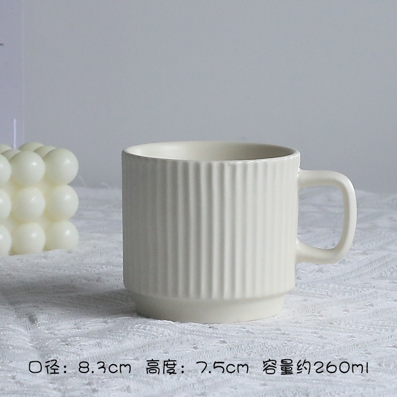 ins马卡龙简约条纹陶瓷马克杯杯活动促销杯子一件代发|undefined