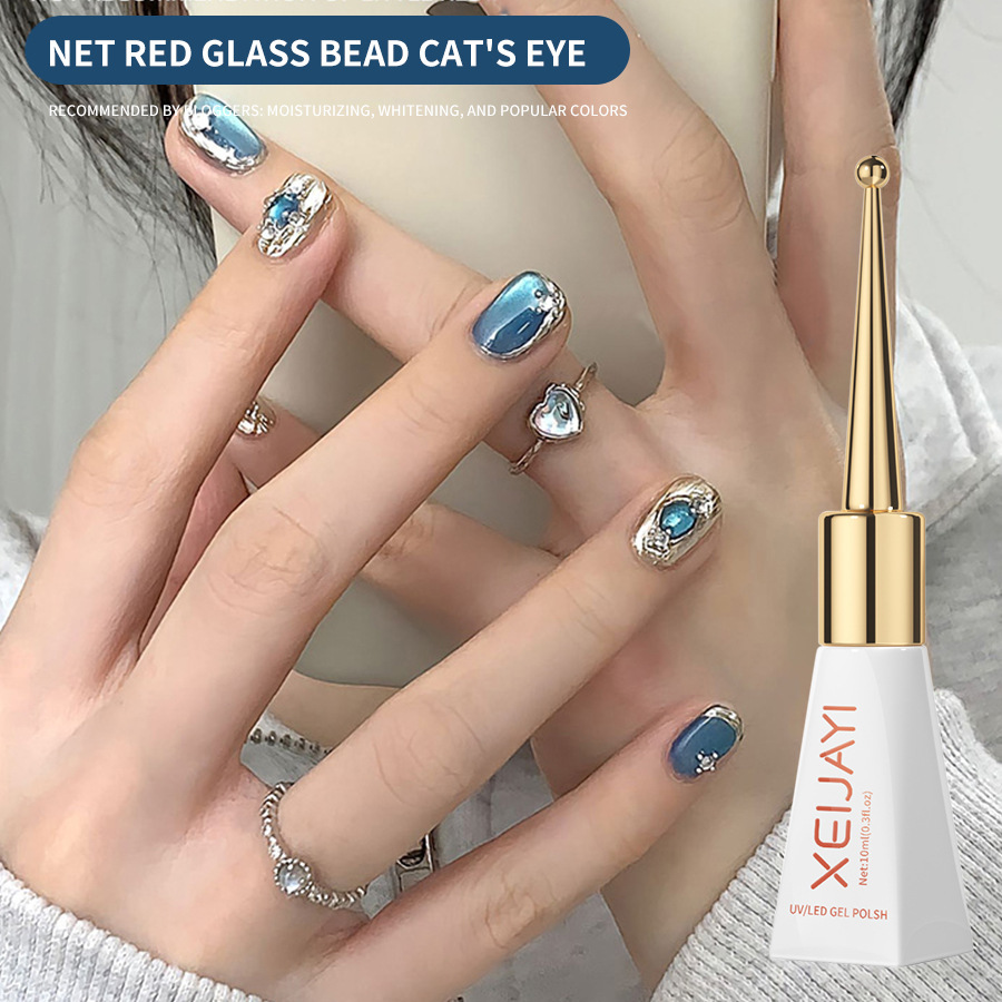 Glass demi-season nail polish for manicure