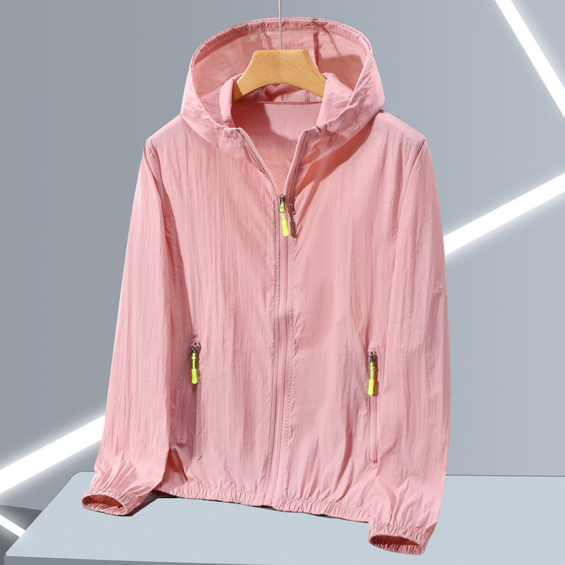Chaqueta de Protección Solar con Capucha de Poliéster Transpirable para Exterior