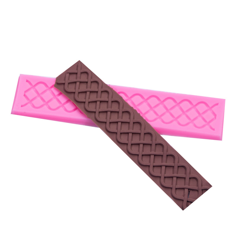 Nudo Giro amor textura de la felpa silicona molde fondant cake Edge Decoración Accesorios herramientas para hornear epoxi