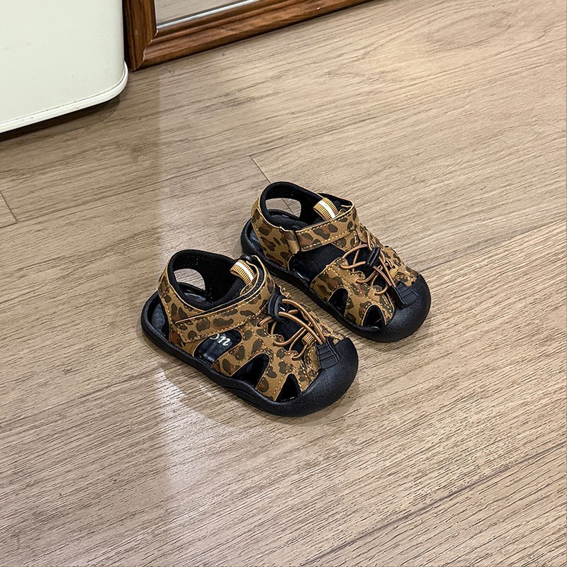 Breathable Kids Water Sports Sandals With Toe Guard - Lightweight Hook & Loop Walking Shoes For Toddlers 1-3 Years, Unisex Summer Play Shoes_voghion.com
