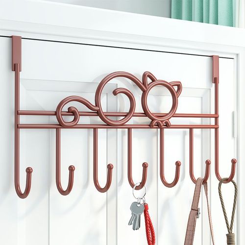 Hook behind door, clothes hanger, bathroom entrance door, punch-free storage, clothes hanger, wrought iron bold wall-mounted coat hook